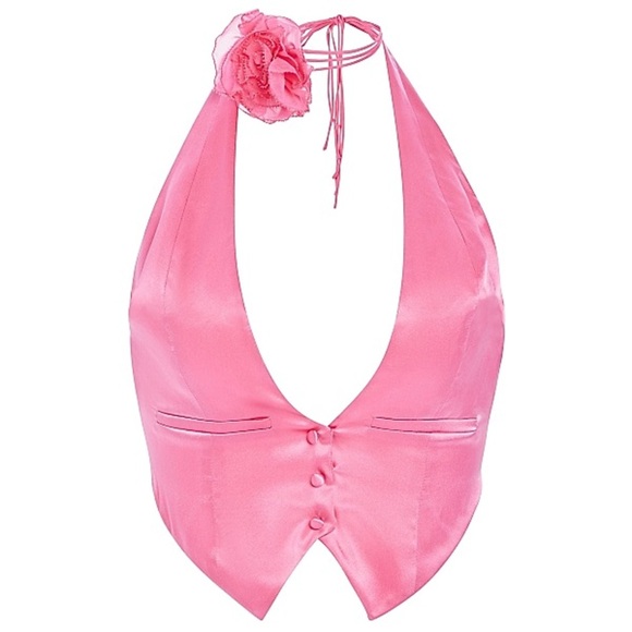 NWT Retrofete Romy silk vest - candy pink - size medium - Picture 3 of 8